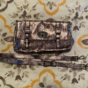 Armani Exchange metallic clutch/ crossbody